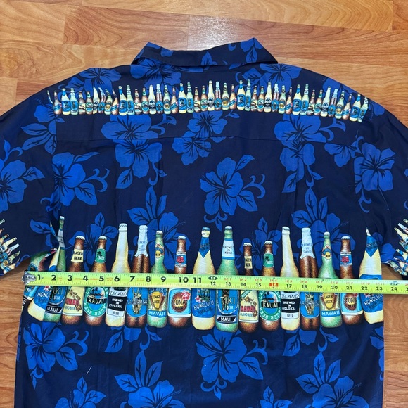 Vintage KY's Hawaiian Beer Shirt Mens XL Beach Floral Golf Bradley Open USA Made - Picture 12 of 15